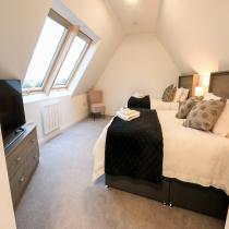 Twin bedroom with a rooflight in the Broadford LH702PD