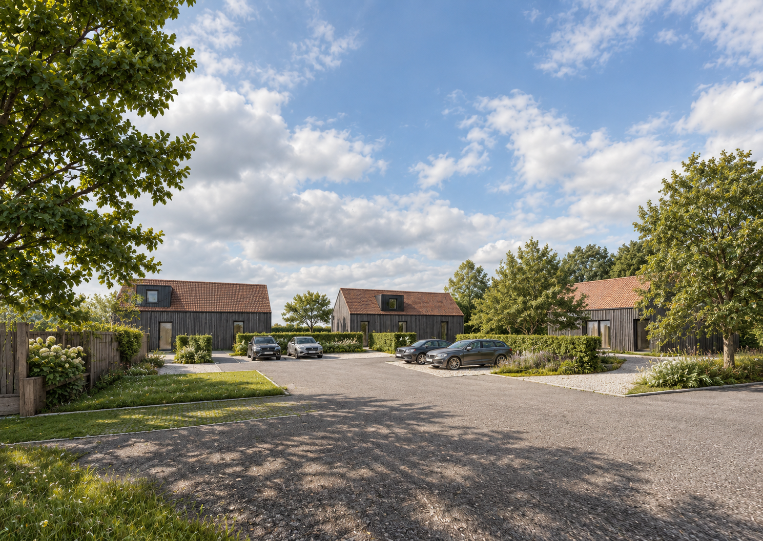 Photorealistic visualisation based on the unbuilt Meare housing proposal